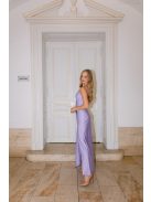 Annabella – levenula színű szatén maxi ruha V kivágással