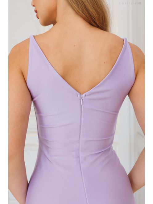 Annabella – poetry színű elasztikus maxi ruha V dekoltázzsal és hátkivágással