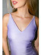 Annabella – levenula színű szatén maxi ruha V kivágással