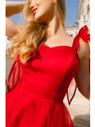 Elena – Piros szatén mini ruha tüll szoknyával 