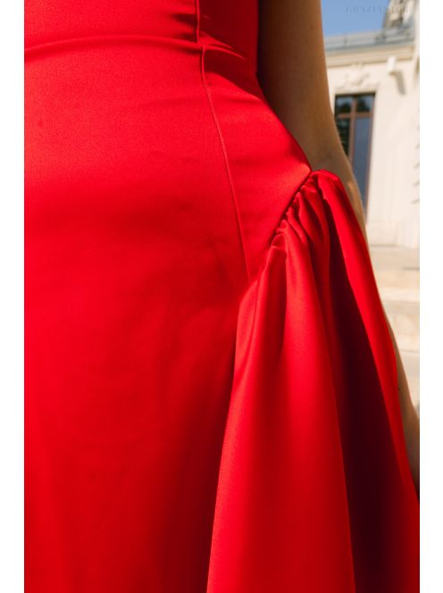 Niko szatén mini ruha piros színben I menyecske ruha