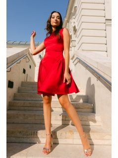   Niko – szatén mini ruha csípővonalban szabott fazonnal piros színben