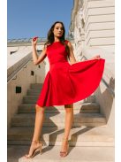 Niko – szatén mini ruha csípővonalban szabott fazonnal piros színben