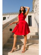 Niko – szatén mini ruha csípővonalban szabott fazonnal piros színben