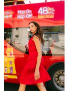 Niko – szatén mini ruha csípővonalban szabott fazonnal piros színben