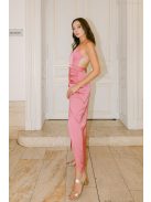 Dalma – Mályva színű hátnélküli maxi ruha keresztezett pántokkal 