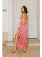 Dalma – Mályva színű hátnélküli maxi ruha keresztezett pántokkal 