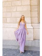 Szonja – anyagában mintás lila jacquard maxi ruha 