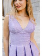 Szonja – anyagában mintás lila jacquard maxi ruha 