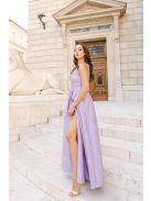 Kitti – Lila jacquard maxi ruha egyenes dekoltázzsal 