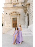 Kitti – Lila jacquard maxi ruha egyenes dekoltázzsal 