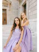 Kitti – Lila jacquard maxi ruha egyenes dekoltázzsal 
