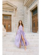 Kitti – Lila jacquard maxi ruha egyenes dekoltázzsal 