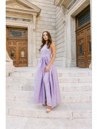 Kitti – Lila jacquard maxi ruha egyenes dekoltázzsal 