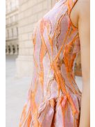 Niko – jacquard mini ruha aranyló absztrakt hullámmintával