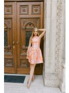 Niko – jacquard mini ruha aranyló absztrakt hullámmintával