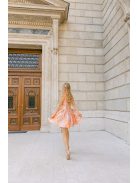 Niko – jacquard mini ruha aranyló absztrakt hullámmintával