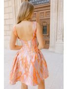 Niko – jacquard mini ruha aranyló absztrakt hullámmintával