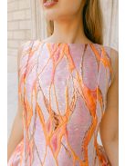 Niko – jacquard mini ruha aranyló absztrakt hullámmintával